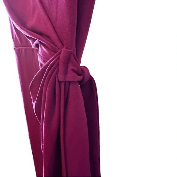 NWT Women's Ruffle Sleeve V Neck Bodycon Faux Wrap Party Dress Side Ruch… - Picture 6 of 6